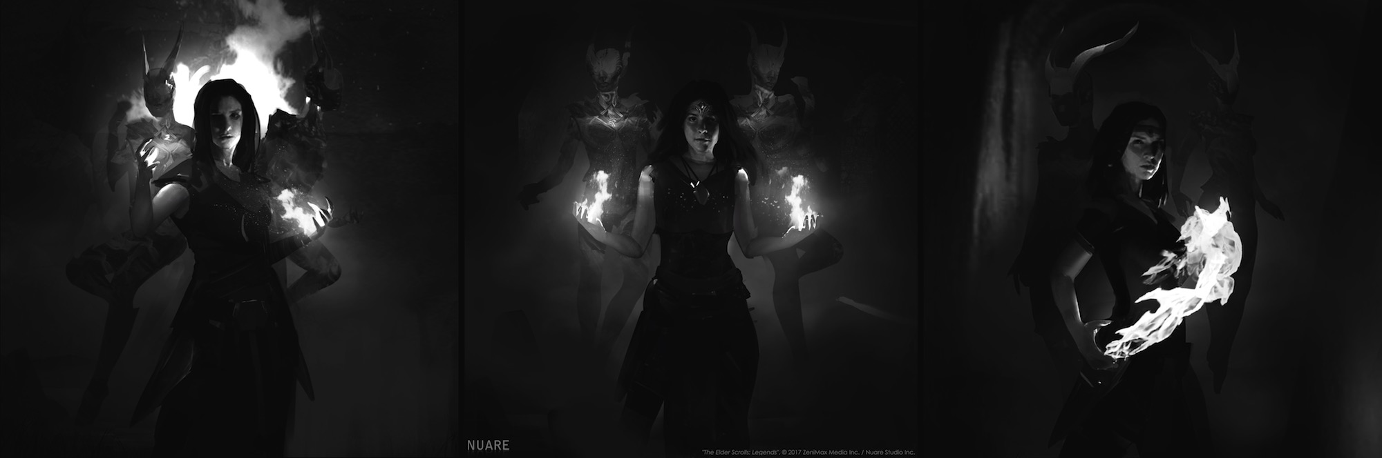The Elder Scrolls: Legends: Expert Atromancer sketches 2000x664
