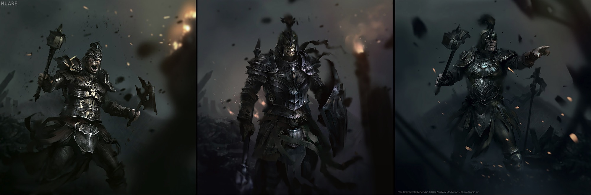 The Elder Scrolls: Legends: Orc Captain sketches 2000x661