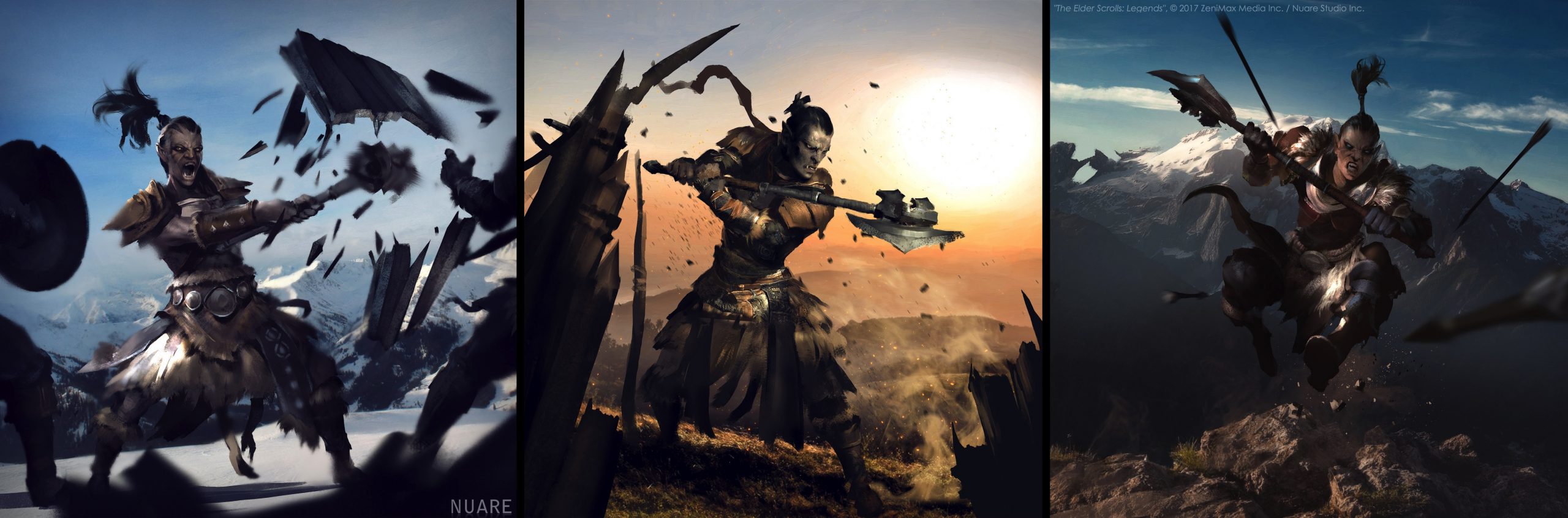 TES: Legends — Heroes of Skyrim: Steelheart Vanquisher Sketches 6054x2000