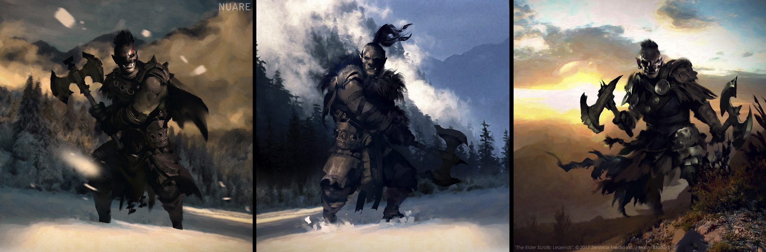 TES: Legends — Heroes of Skyrim: Stronghold Patrol Sketches 6067x2000