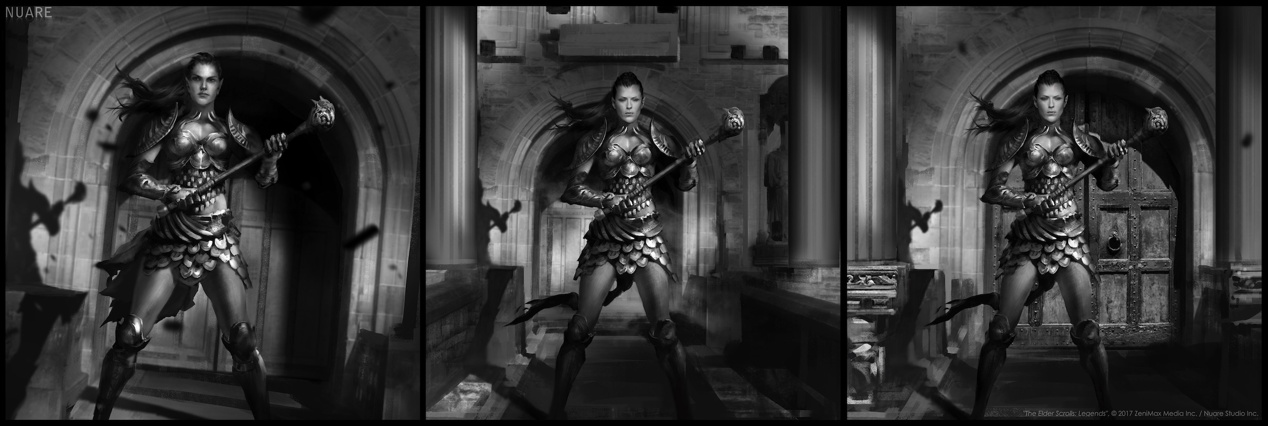TES Legends — Isle of Madness: Brellach Commander sketches 2501x841