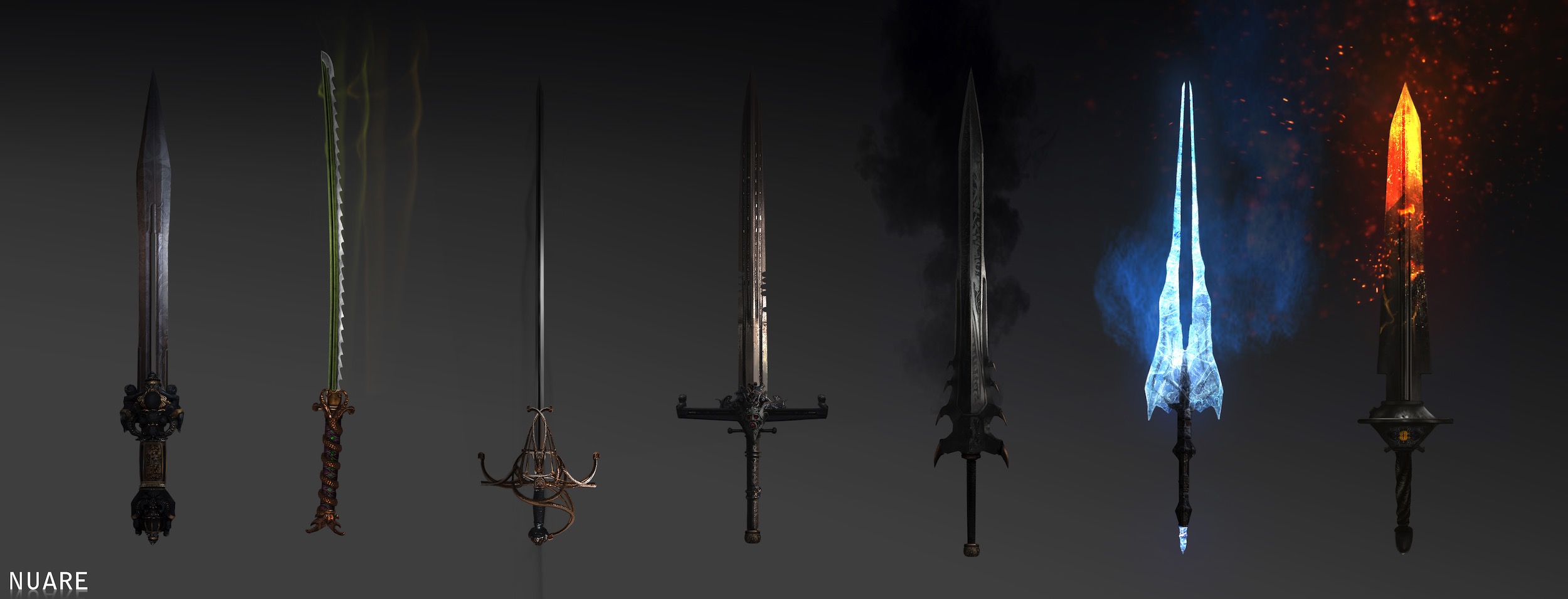 Legendary: Game of Heroes (Props): Swords 2500x955