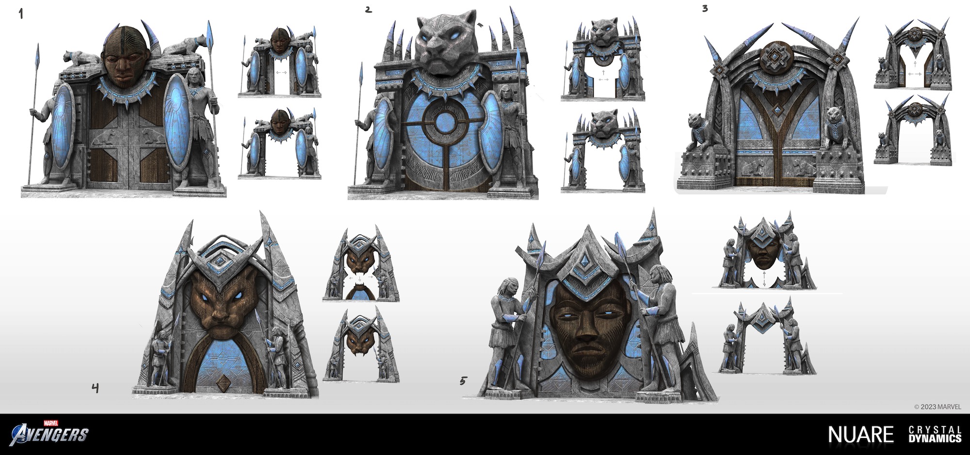 Marvel's Avengers: AWarriorsGate Portal sketches 2000x939
