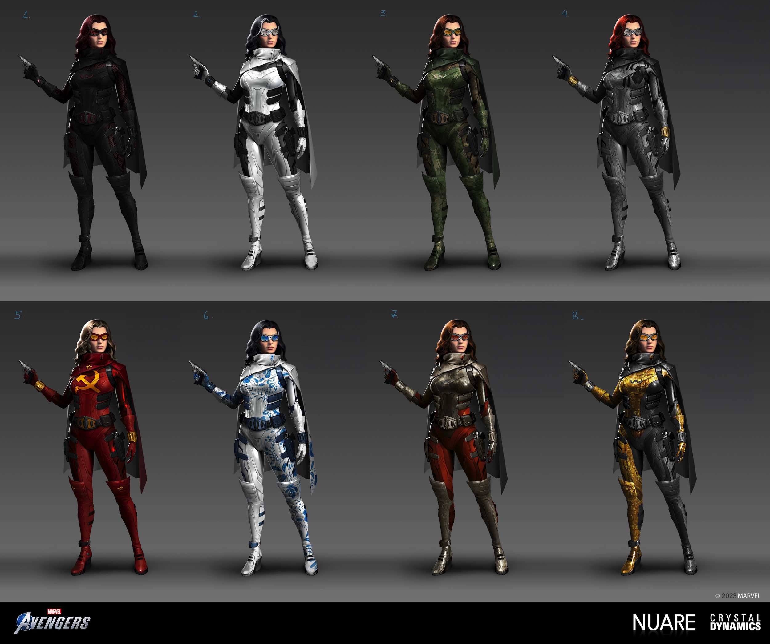 Marvel's Avengers: BW Netted ReskinSketches 2500x2092