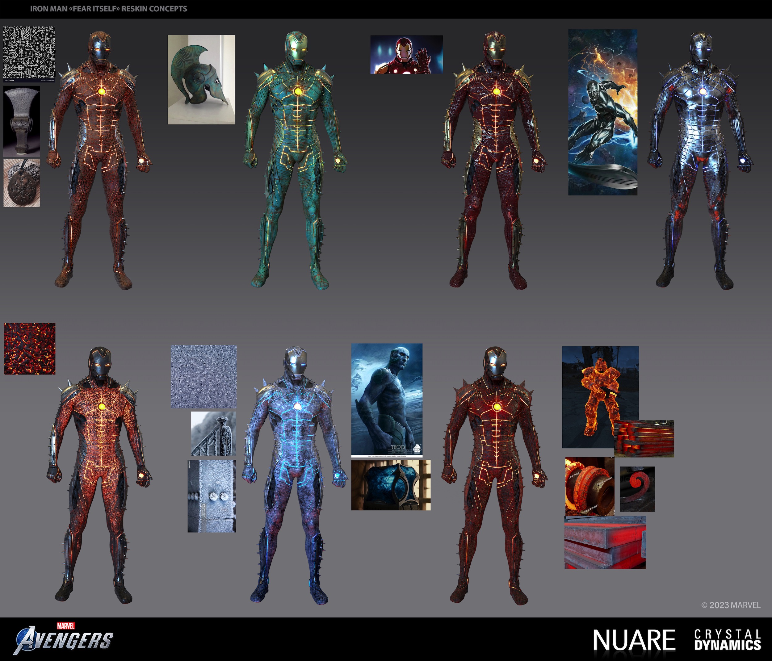 Marvel's Avengers: IM FearItself ReskinSketches 2500x2141