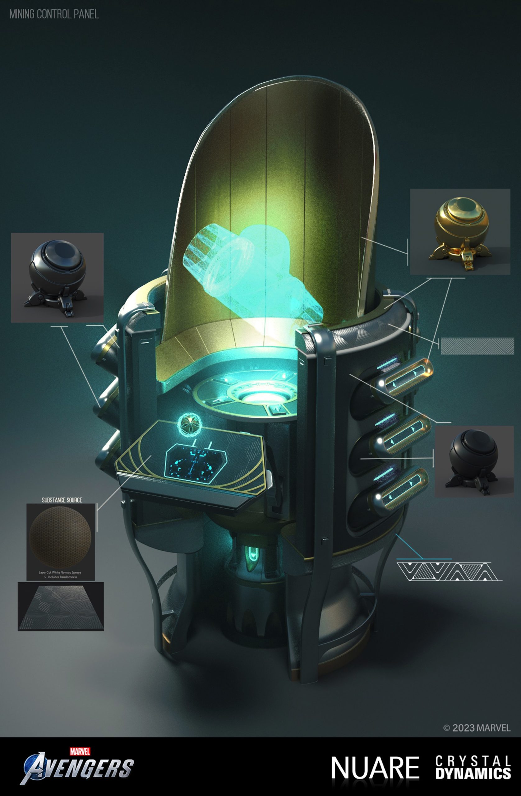 Marvel's Avengers: Mining ControlPanel materials 2000x3054