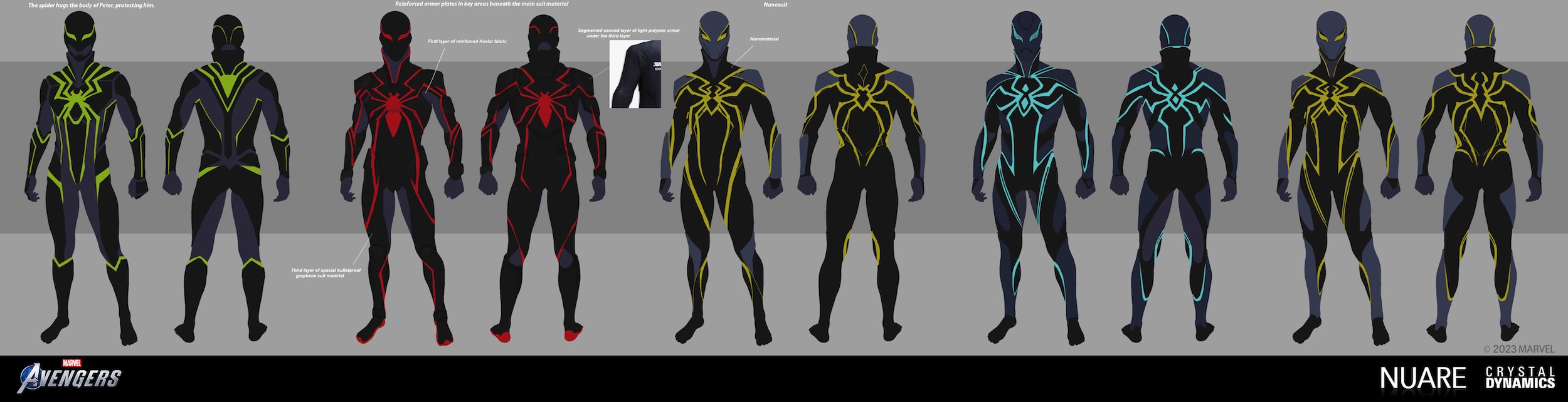 Marvel's Avengers: SM MkII sketches 2500x642