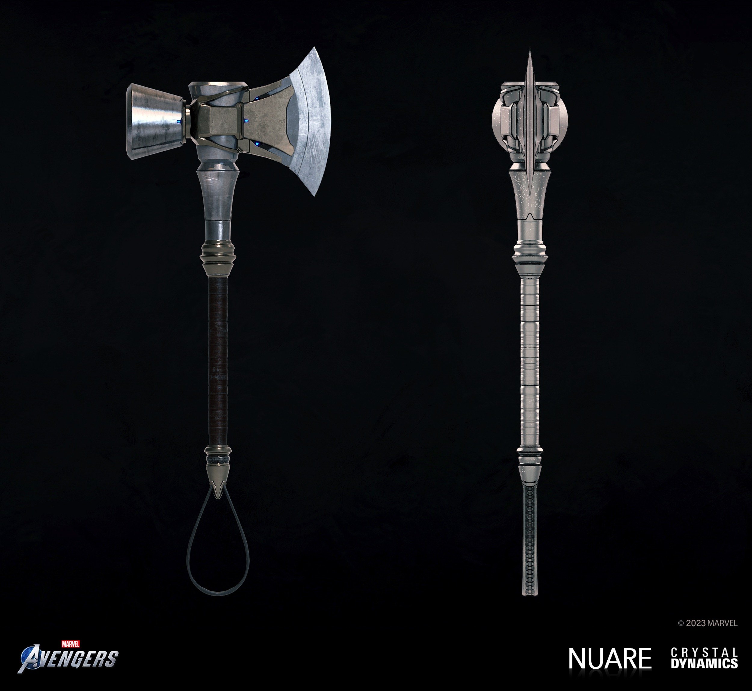 Marvel's Avengers: Thor Ultimate Mjolnir FrontPolish SideView 2500x2297